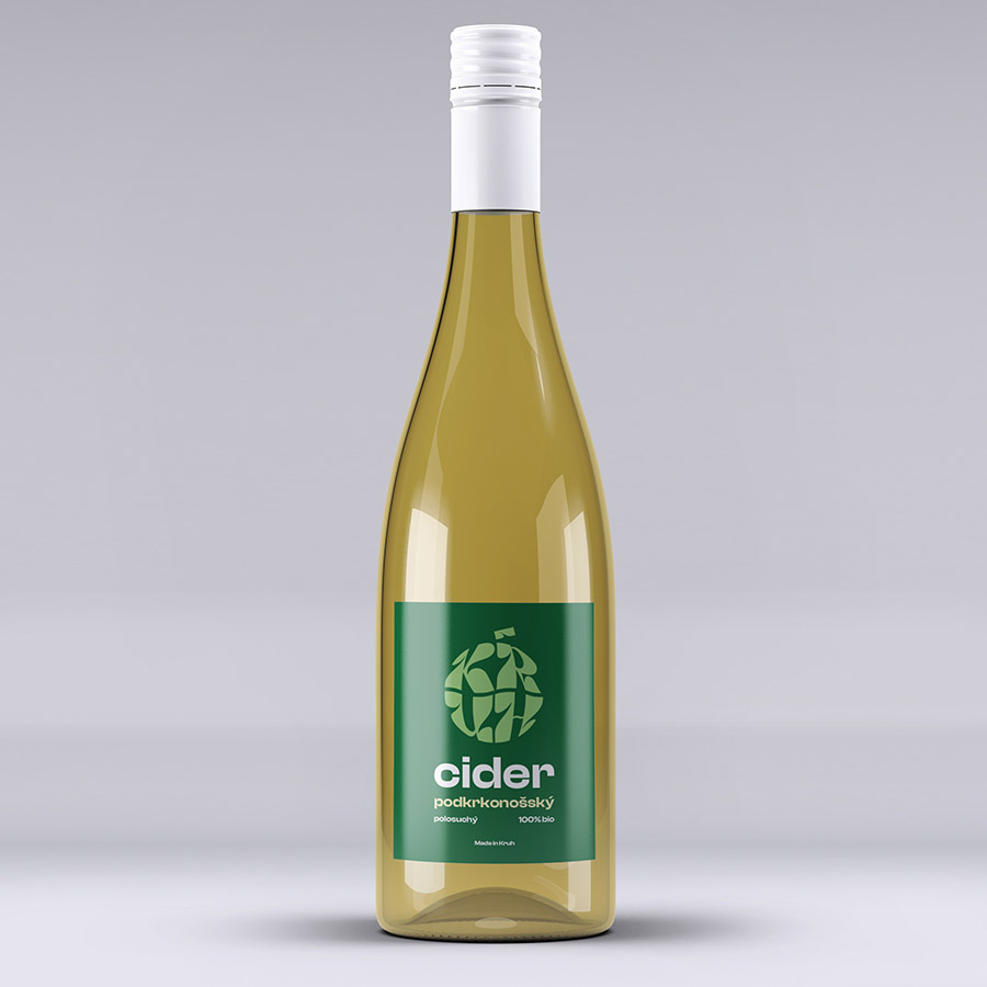 Etiketa Podkrkonošský cider - mockup
