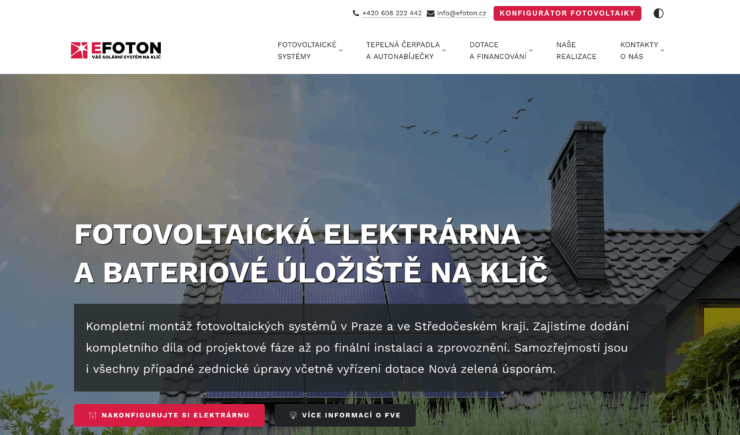 EFOTON – Kompletní montáž fotovoltaických systémů v Praze a ve Středočeském kraji