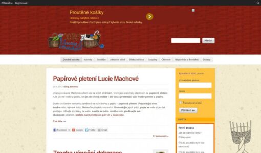 Papírové pletení – komunitní web a diskuzní fórum