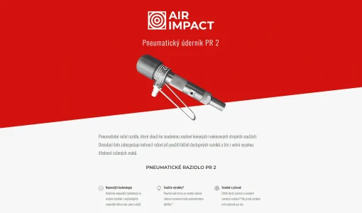 Pneumatický úderník Air Impact – razidlo pro průmyslové značení