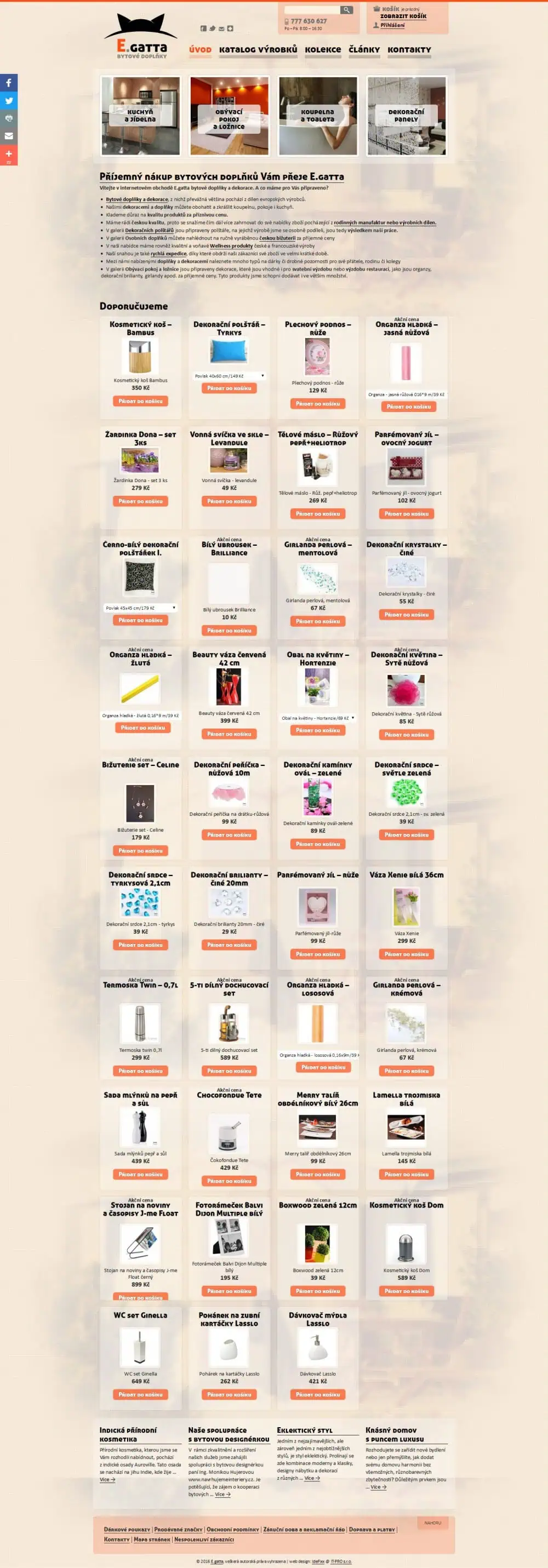 Bytové doplňky E.gatta - e-shop s doplňky do bytu