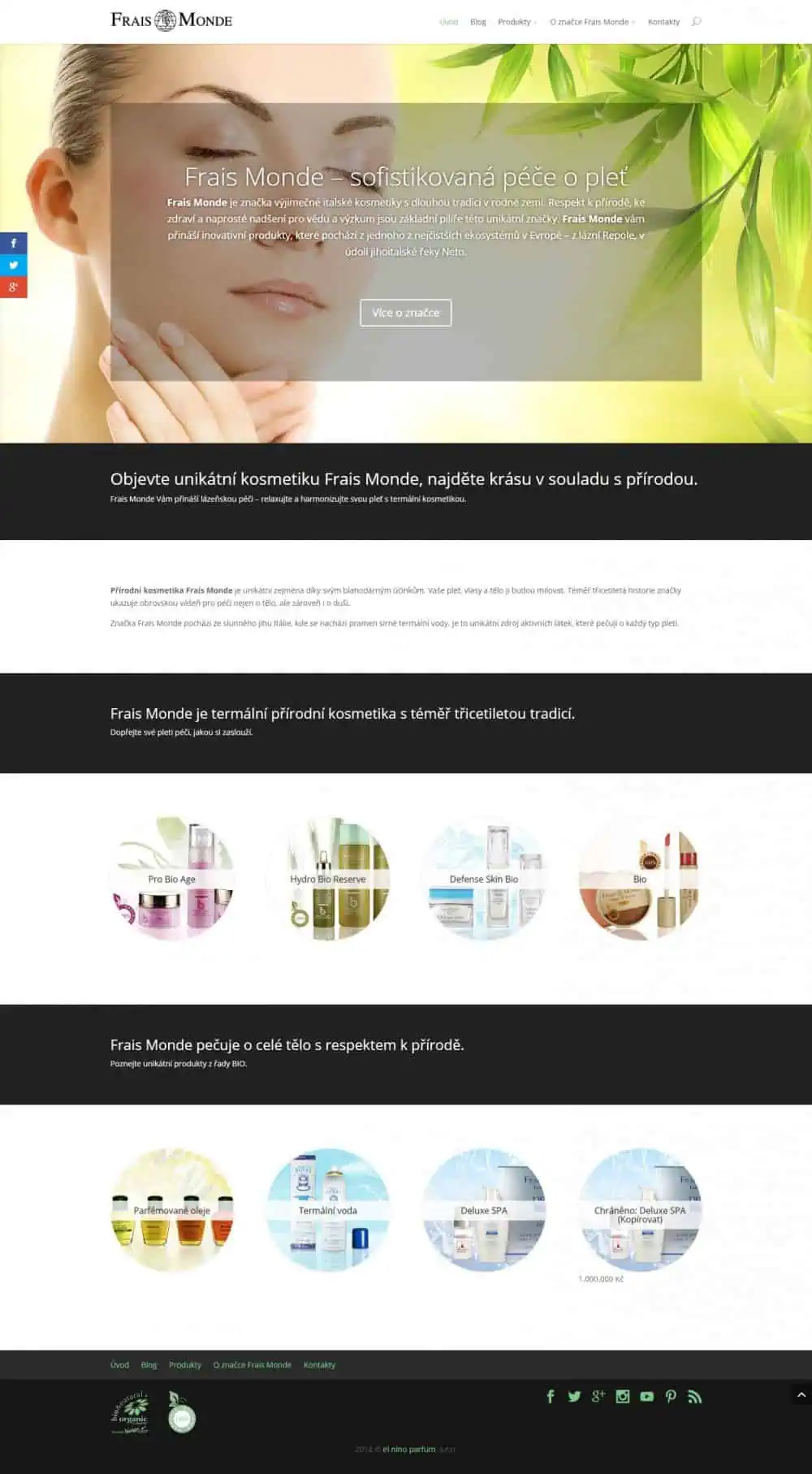 Web design IdeFixx Frais Monde Prirodni Kosmetika S Lecivymi ucinky