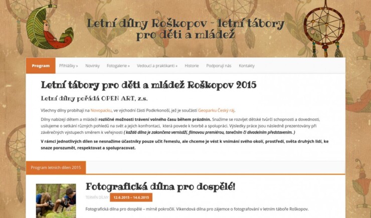 Letní dílny pro děti a mládež Roškopov 2015