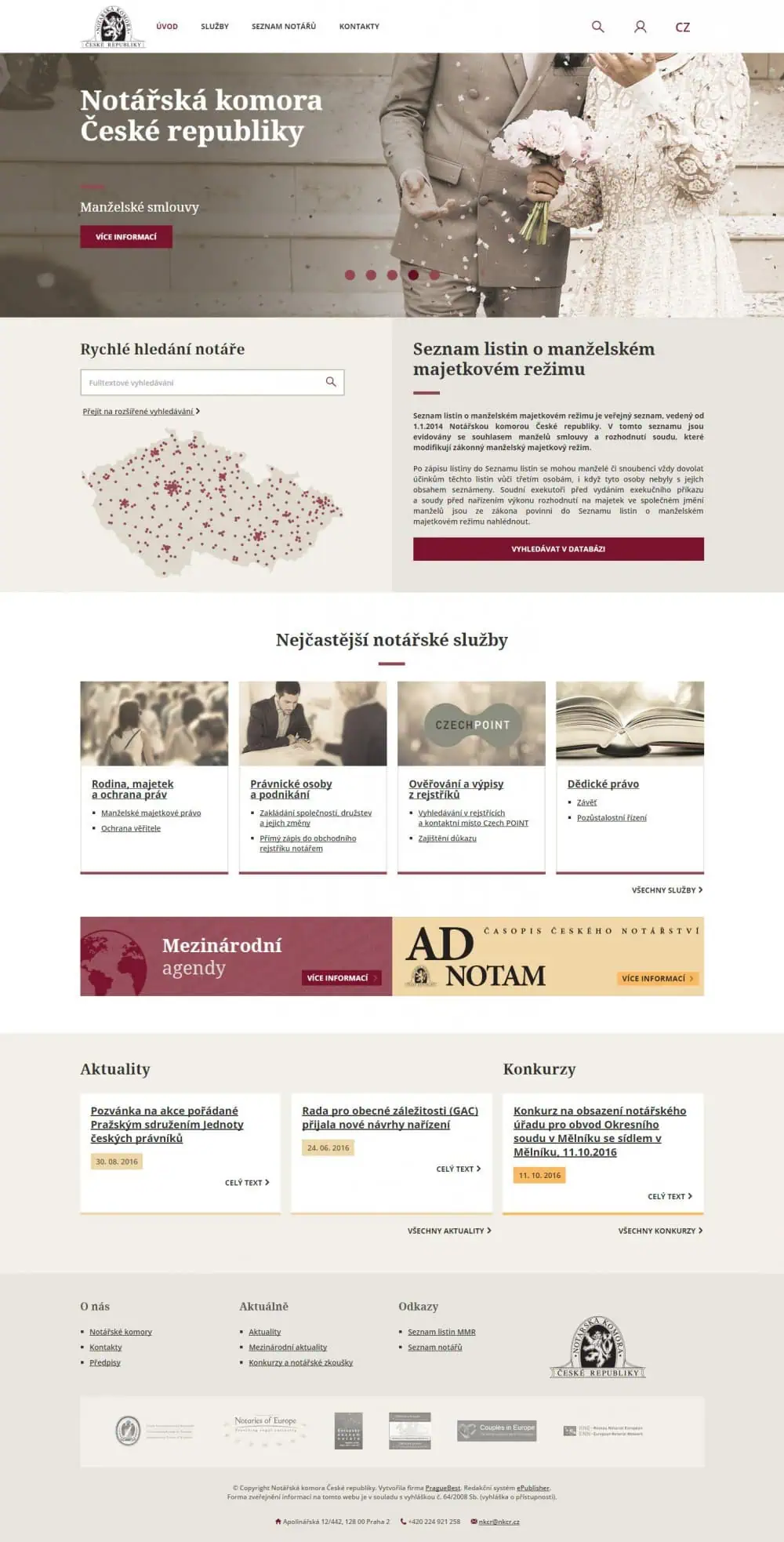Web design IdeFixx Notarska Komora Ceske Republiky