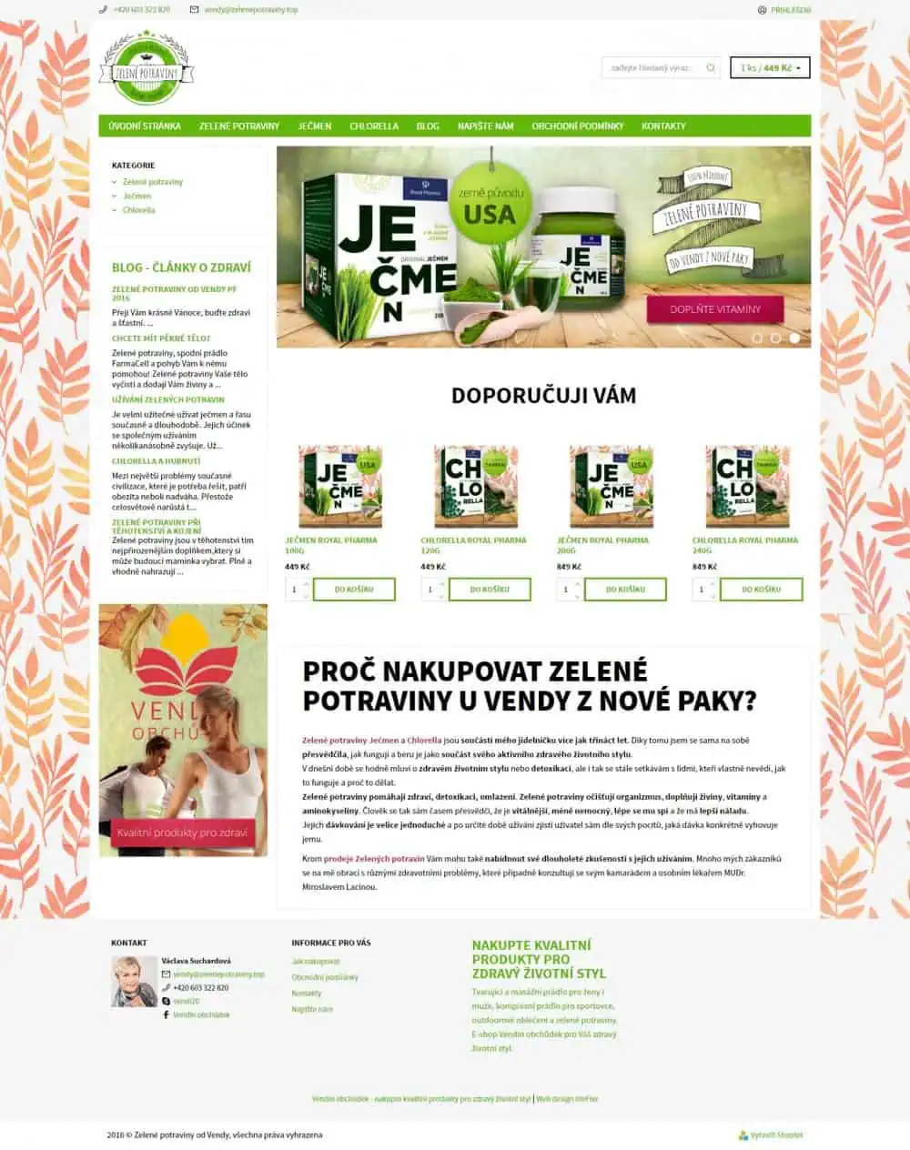 Web design IdeFixx Zelene Potraviny Od Vendy Pro Vas Zdravy zivotni Styl