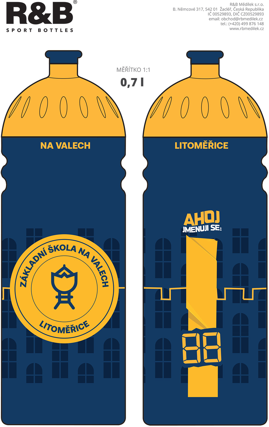 ZŠ Na Valech Litoměřice - modrá láhev